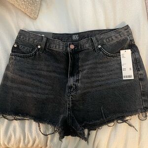 BDG black denim shorts